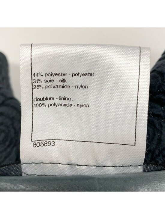 Chanel Camellia CC Logo Stand Collar Jacket Coat 38 Navy - Picture 10 of 10